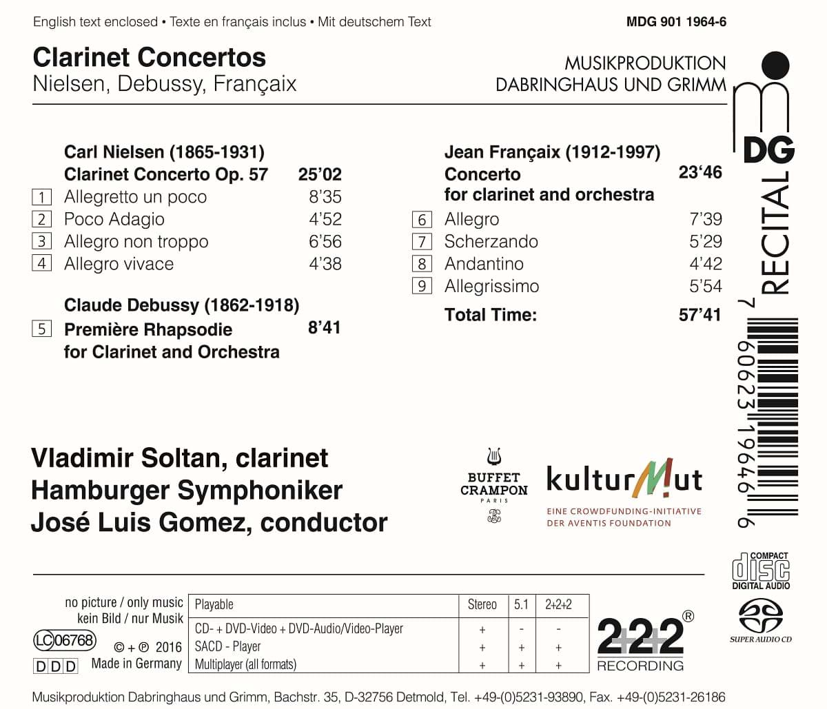 Mdg Musikproduktion Dabringhaus Und Grimm C Nielsen C Debussy J